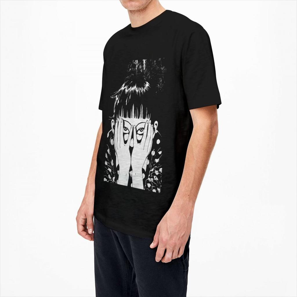 Suehiro Maruo Girl T-Shirt Man Junji Ito Comic Vintage 100 Cotton T-Shirts Beach O-Neck Harajuku Tee Shirt Oversized Clothes