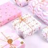 4 Designs 50 X 70cm Kraft Paper Pink Star Wrapping Paper Sheet Kraft for Kids Gifts Wrapping Paper Sheets