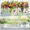 White Flower Window Cling Removable Waterproof PVC Floral Static Glass Sticker Spring Home Office Living Room Window Decoration Decal