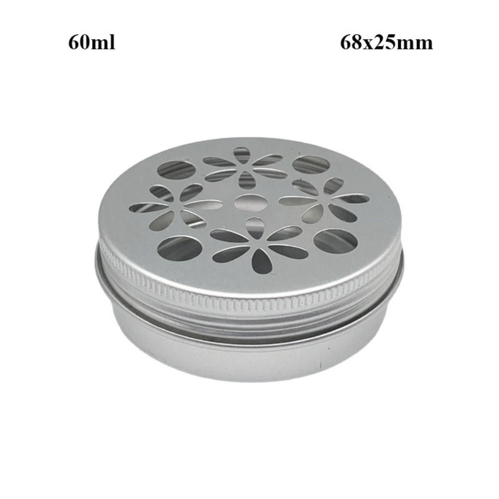 60/80ML Round Hollow Out with Holes Aluminum Tin Container Metal Empty Can Soap Storage Reusable Cosmetic Pot Jar Screw Top Lid