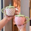 Strawberry Water Cup High-value Ceramic Cup Couple Mug for Girls Birthday Gift Girlfriend Souvenir Gift Box