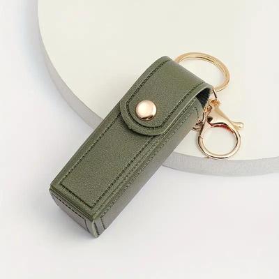 Kreativer Mini-Lippenstift-Schlüsselanhänger und PU-Leder-Taschenanhänger