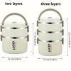 Japanese Style  Stainless Steel Double-layer Lunch Box with Handheld, Student Office Worker with Food Preservation Lunch Box