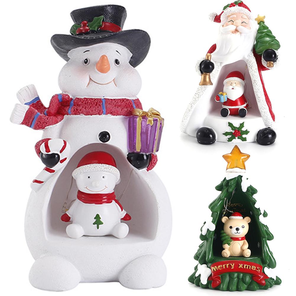 Christmas Cartoon Bedside Light Resin Kawaii Desk Lamp Festival Theme Cute Lamp Ornament for Home Party Decor