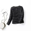 Mulheres Forro Duck Down Jacket O-neck Variável V-neck Feminino Outono Primavera Outono Sem Gola Leve Acolchoado Puffer Coat