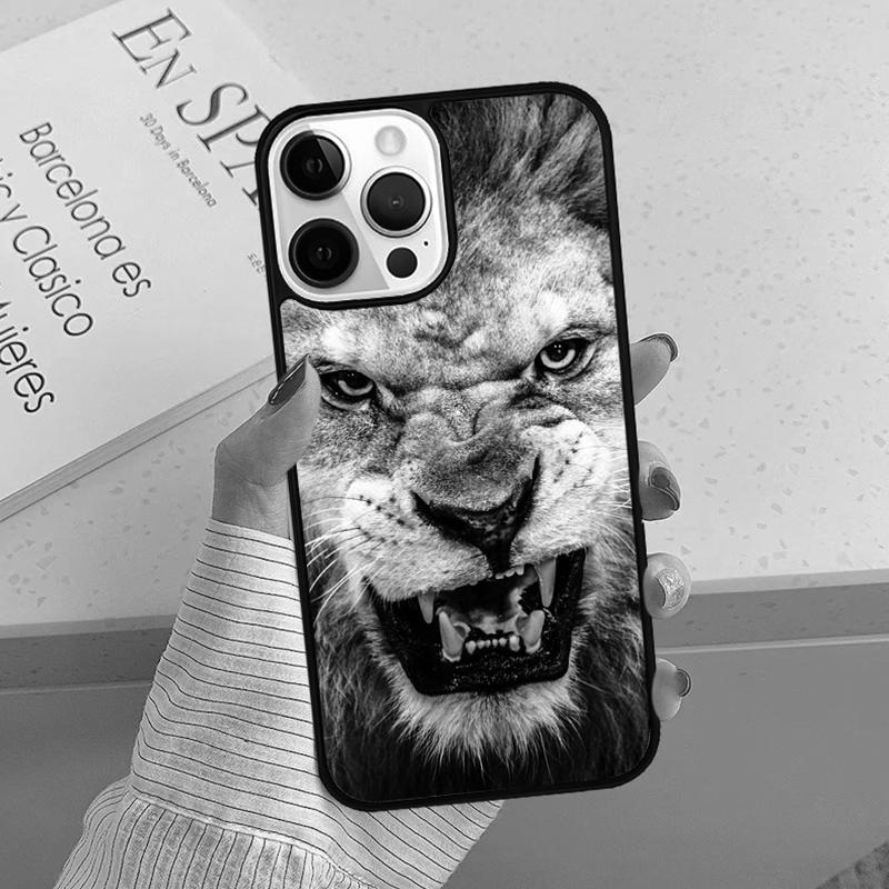African Lion Big Cat Phone Case Cover For iPhone 17 Air 15 16 16e 14 13 Pro Max Coque 12 11 Pro Max For Apple PLUS Fundas