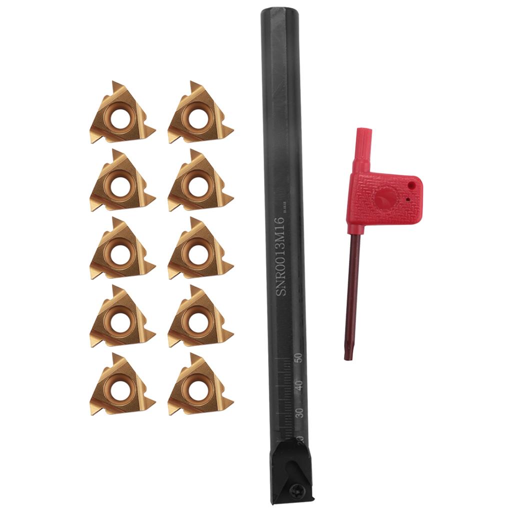 A20F-1/2 Inch Lathe Threading Boring Bar With 10Pcs 16IR AG60 Internal Threading Carbide Turning Inserts And T15 Wrench