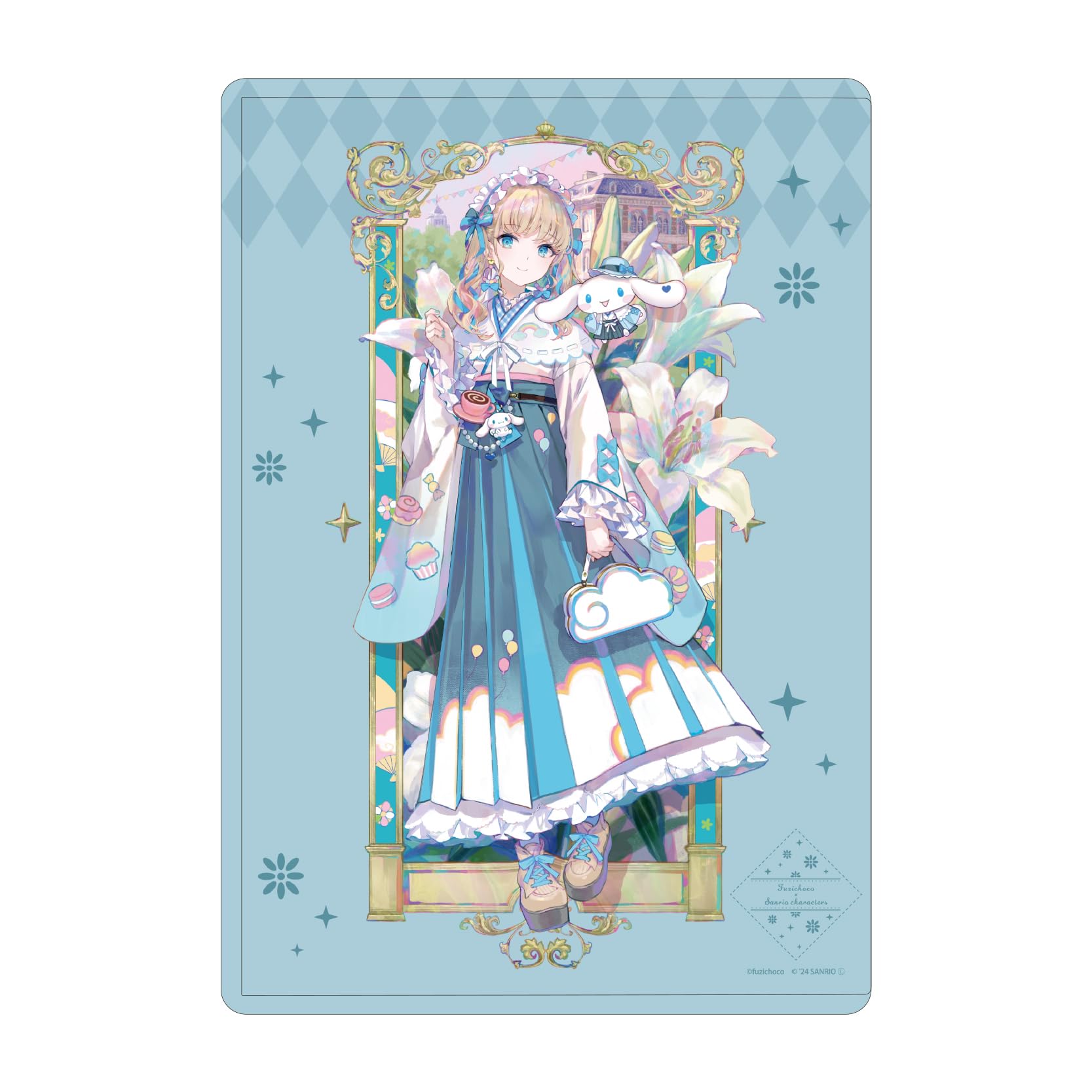 Персонажи Fujichoco x Sanrio 04 Cinnamoroll ver. [Коллаборационная иллюстрация] Прозрачный чехол с персонажем