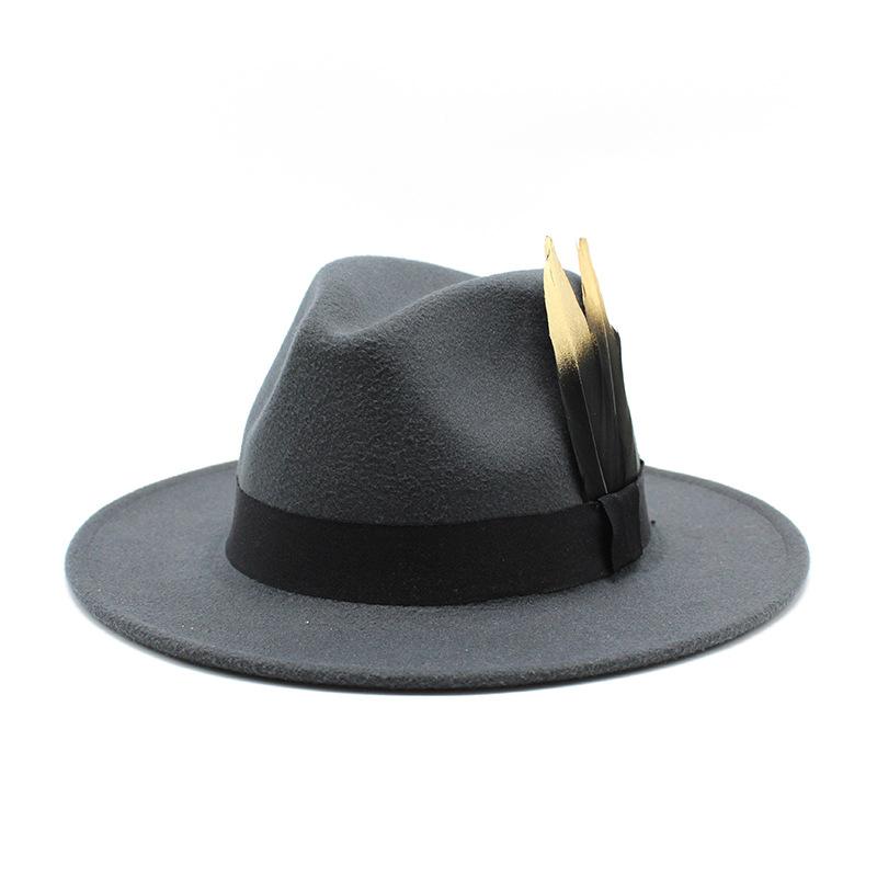 Panama Top Hat British Versatile Flat Edge Jazz Hat Woolen Top Hat Men'S And Women'S Hats
