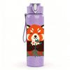1PC Floral Red Panda 750ml Color Plastic Sports Water Bottle Leakproof Flip Straw Lid Suitable for Sports Office Home Use