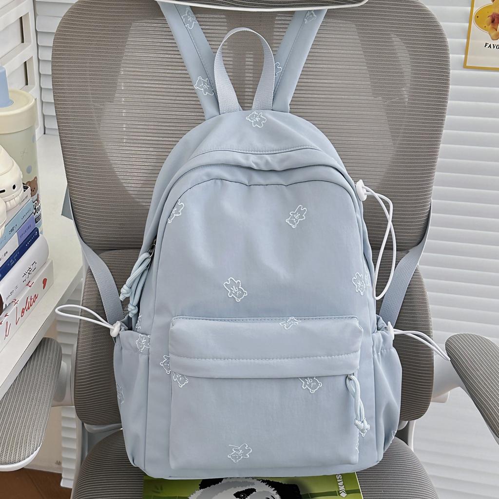 Schoolbag Schoolbag Female Junior High School High School Students Cute High Value Solid Color Backpack 1011 New Casual Large Capacity Backpack