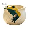 Versatile Gardening Gift for Women 3D Frog Planter, Cute Animal Plant Pot with Leaf Vein Weather Resistant Planter Outdoor Garden Textures, Decorative