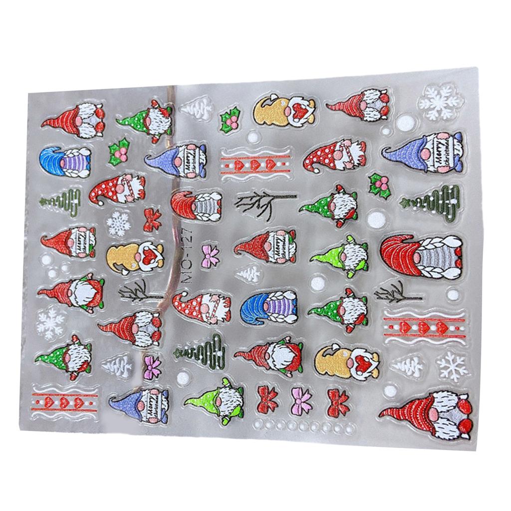 5D Snowflake Nail Art Sticker Decals 5D Stereoscopic Embossed Christmas Nail Art Decoration Charms Self-Adhesive