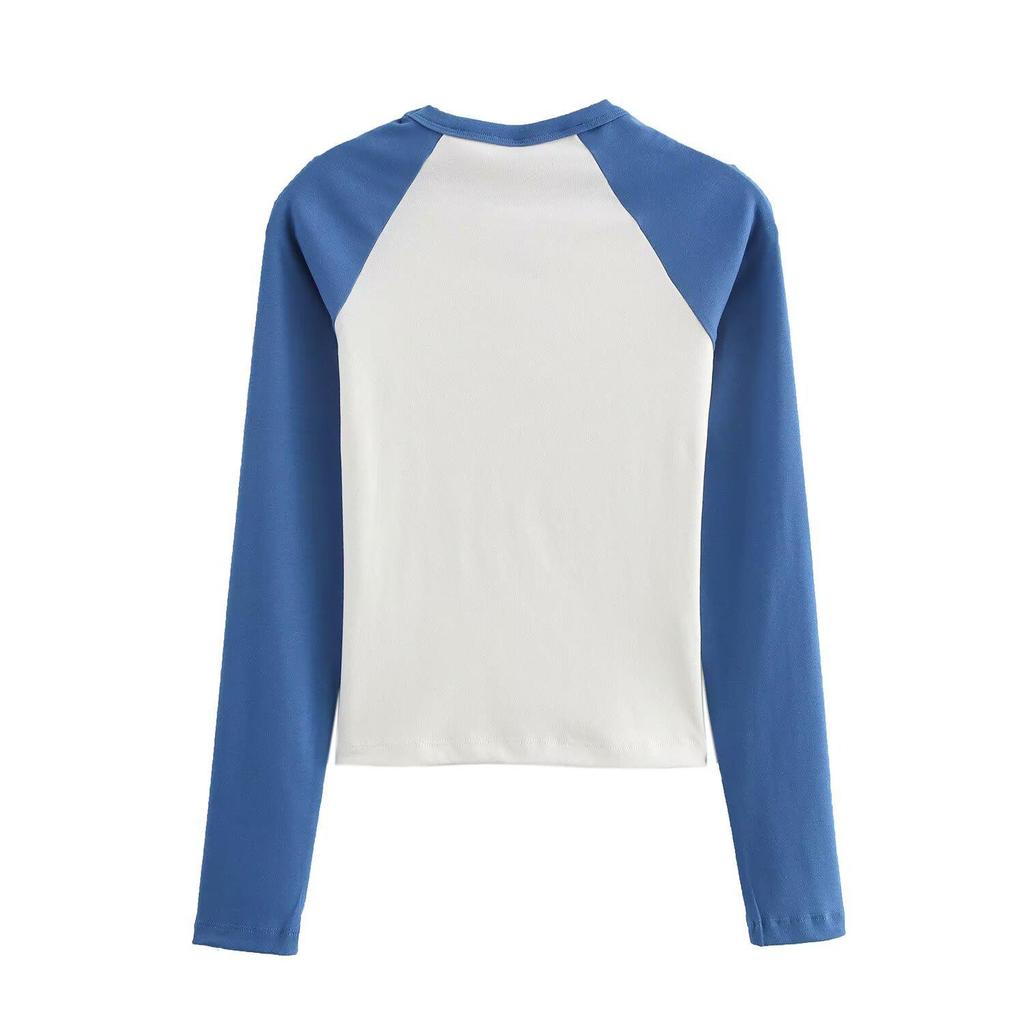 2025 Spring Women's Fashion European & American Preppy Long Sleeve T-shirt
