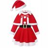 6 Pieces Christmas Elf Costume Red Shawl Winter Girls Boys Clothes With Hat For Christmas Eve Party New Year Children Outfit Set