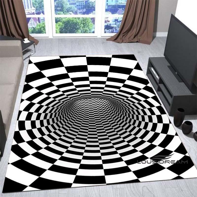 New3D Vortex Illusion Rug for Living Room, Home Decor, Sofa Table Large Area Rugs, Bedside Foot Mat Bedroom, Non-Slip Doormat