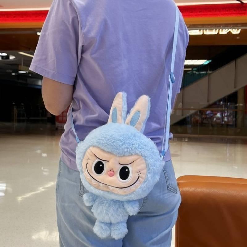 Adorable Plush Cartoon Crossbody Bag For Girls Soft And Stylish Labbubu Storage Pouch
