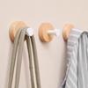 Strong Adhesive No-Drill Hook: Walnut Wood Key, Towel & Clothes Hanger for Bathroom & Hallway