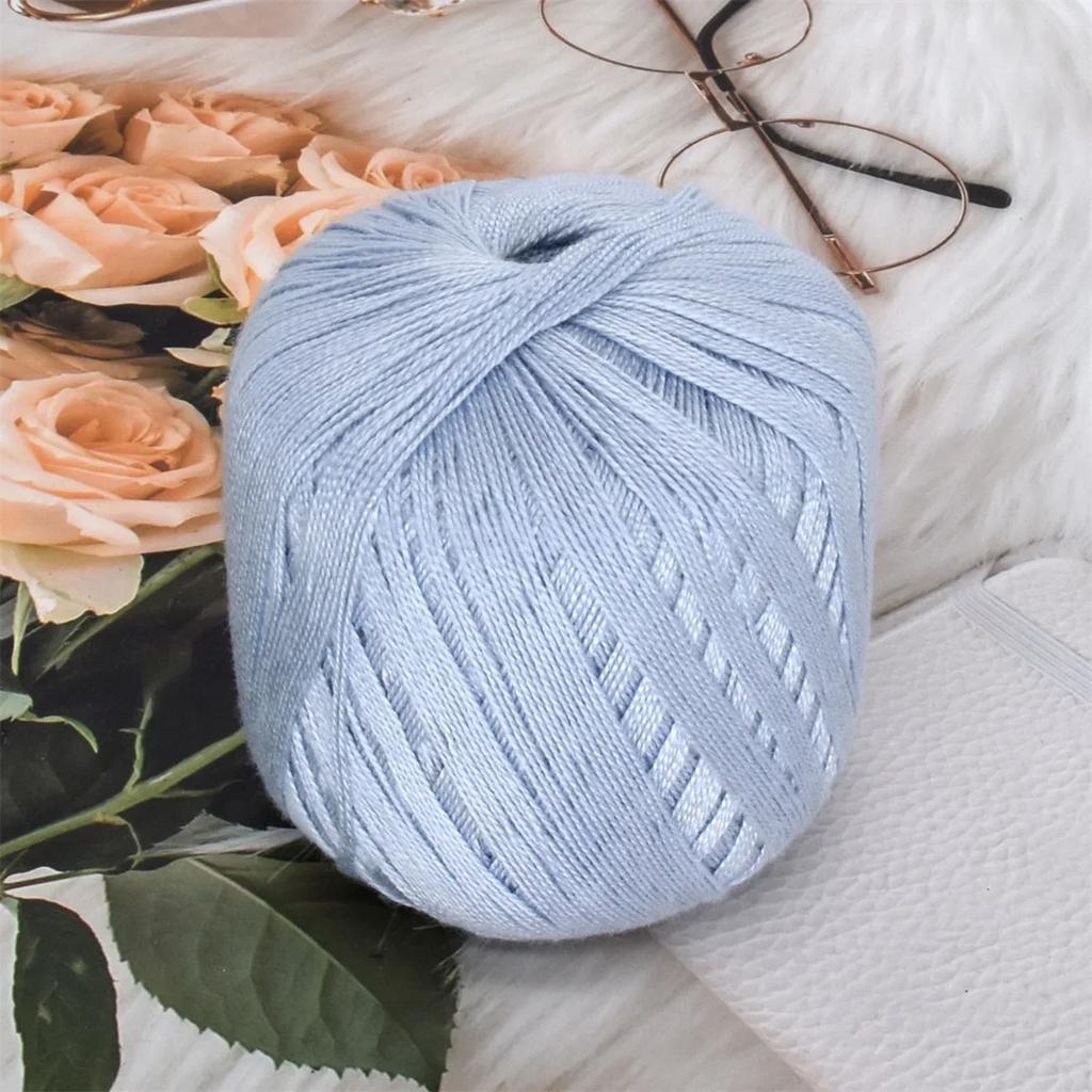50g/ball Worsted 2 Ply Middle Thin 0.8mm 8# Lace Cotton Yarn 100% Cotton Crochet Thread for Hand Knitting Sewing 400m/437yd