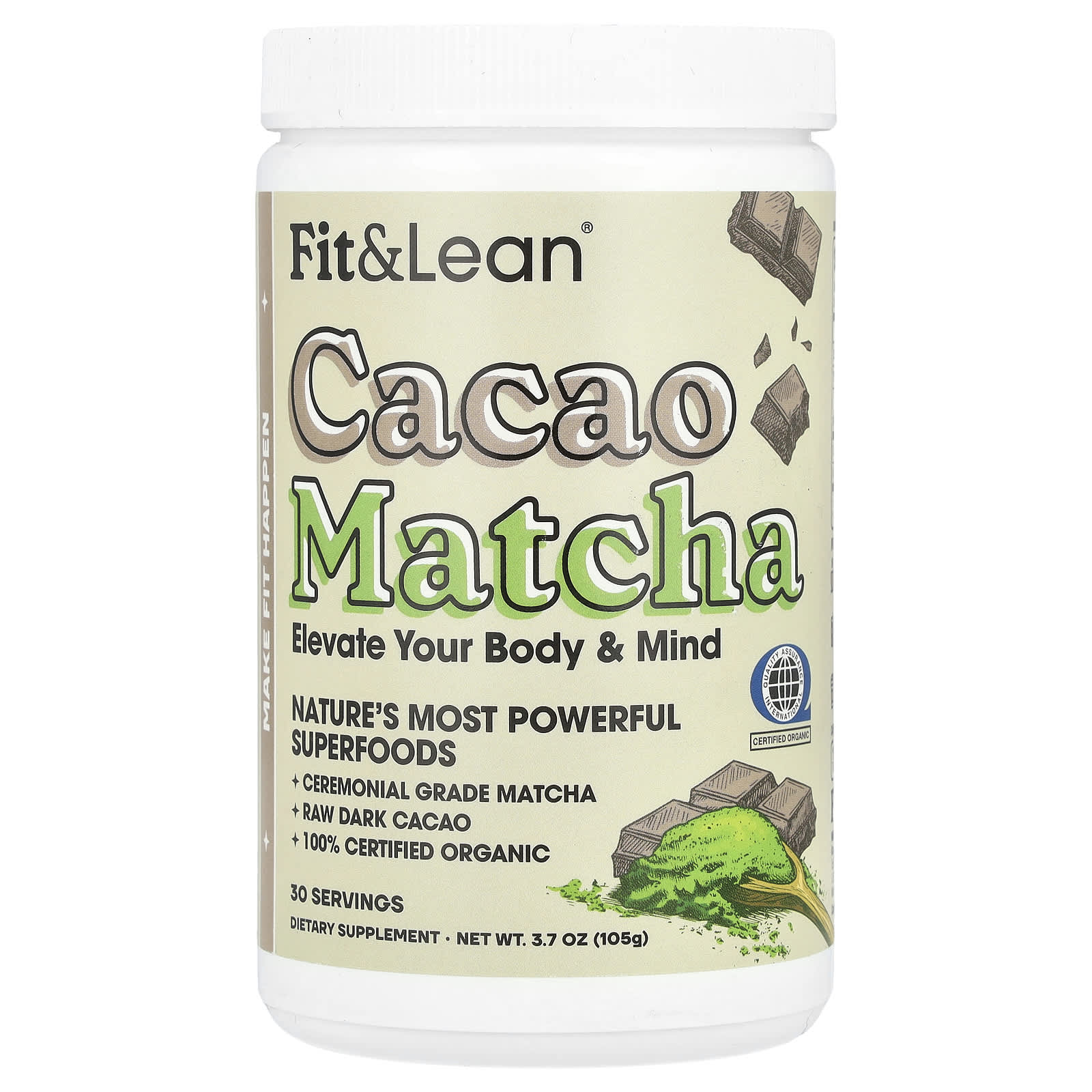 

Fit & Lean, Cacao Matcha, 105G(3.7Oz)
