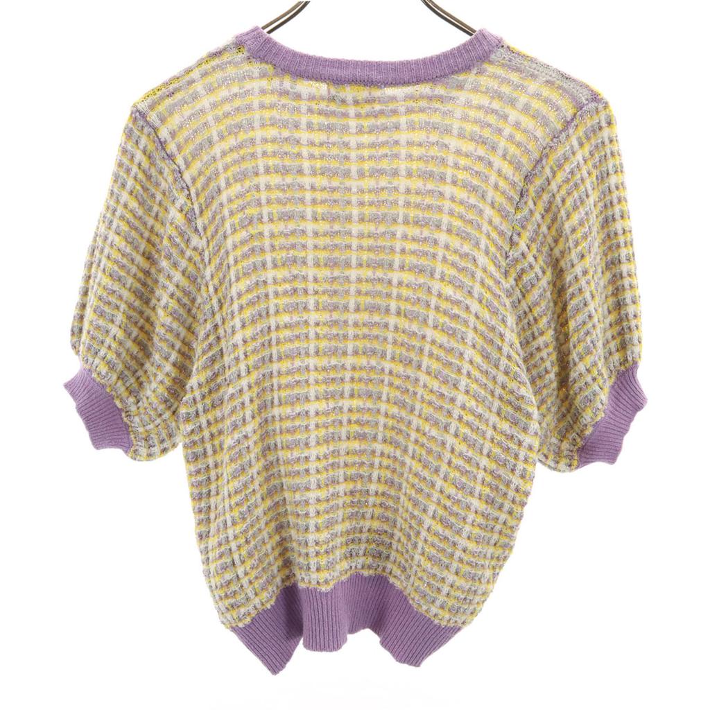 BEAMS HEART Kurzarm Strick Gelb Damen Gebraucht