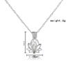 Luminous Stone Lotus Pendant Necklace, Women'S Simple And Fashionable Accessory, Popular Lotus Necklace