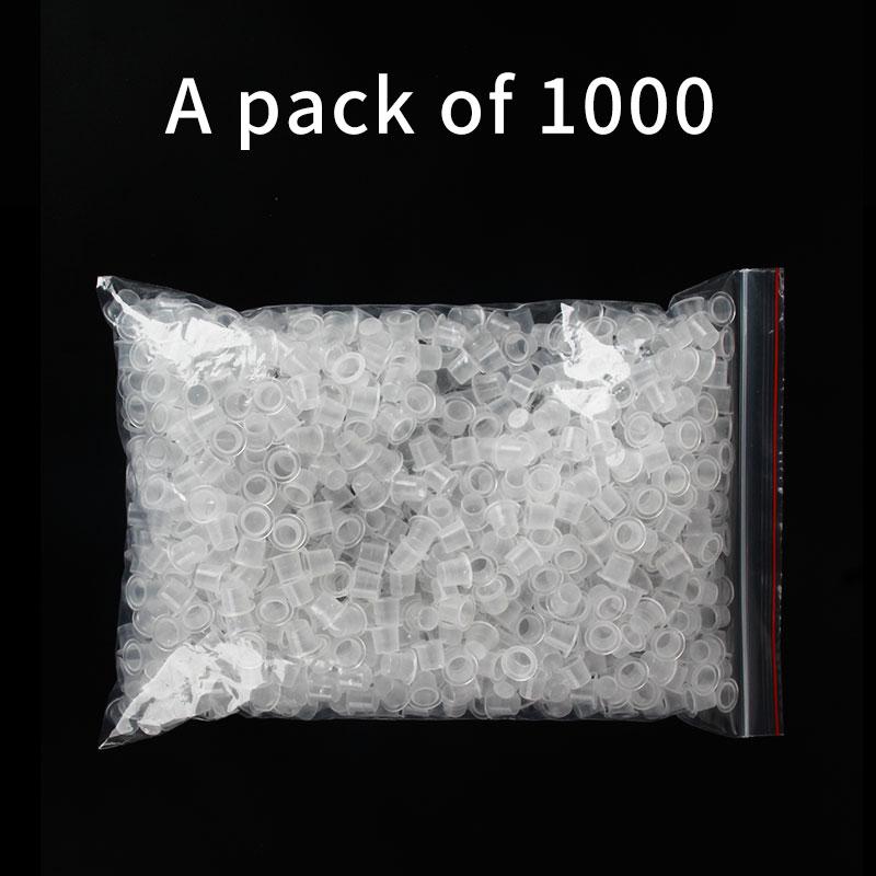 DM Top Quality 1000pcs Disposable Plastic Tattoo Ink Cups Permanent Makeup Pigment Clear Holder Container Cap Tattoo Accessory