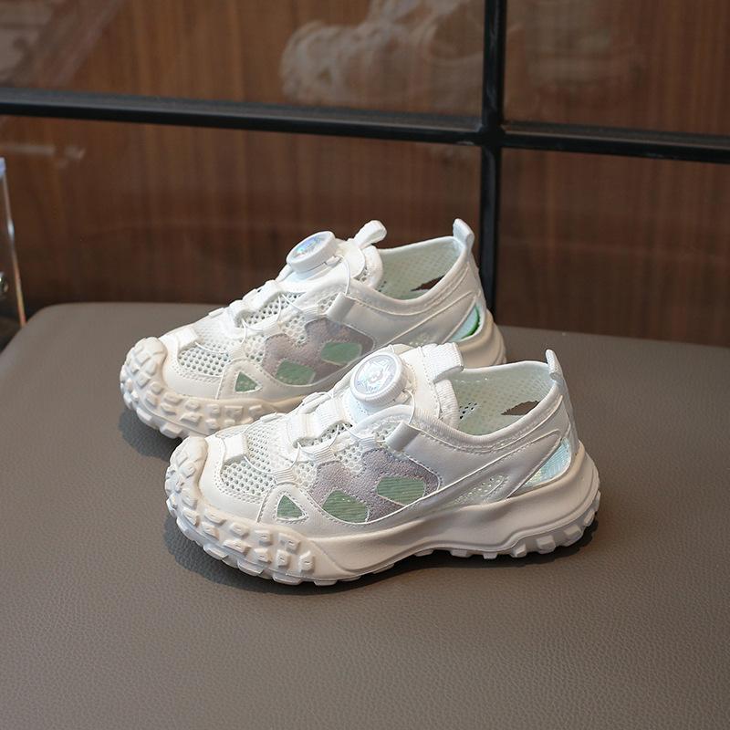 Boys' sports shoes, new summer model, children's hollow mesh shoes, breathable mesh dad-style sneakers for older kids