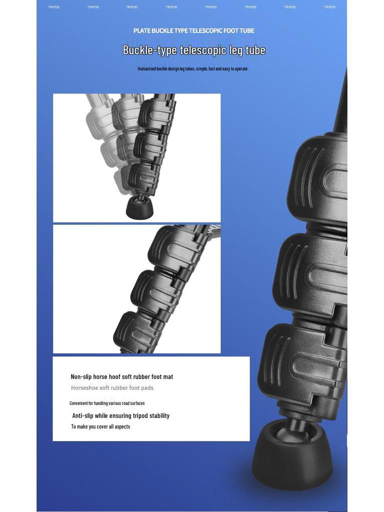 7 Lightweight Era Q111H Aluminum Alloy Center Axis Horizontal Tripod for Mobile Phones and DSLRs