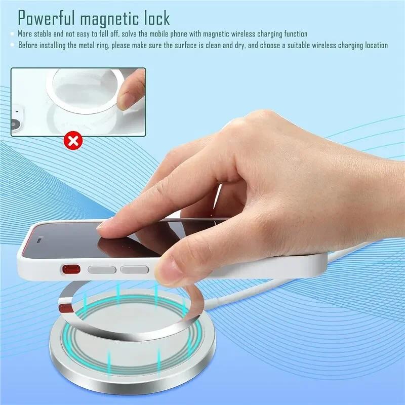 10 Pack Strong Magnetic Metal Plate Ring Universal Pad Sticker Magnet Stand for iPhone Samsung Wireless Charger Car Phone Holder