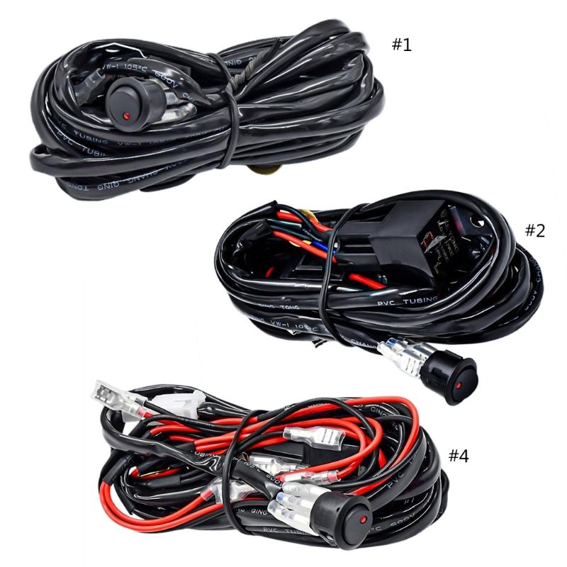 Car Boat Truck Headlight Wiring Harness with 2 Plugs Power up to 300W Worklight High Power Switch Wiring Set Waterproof