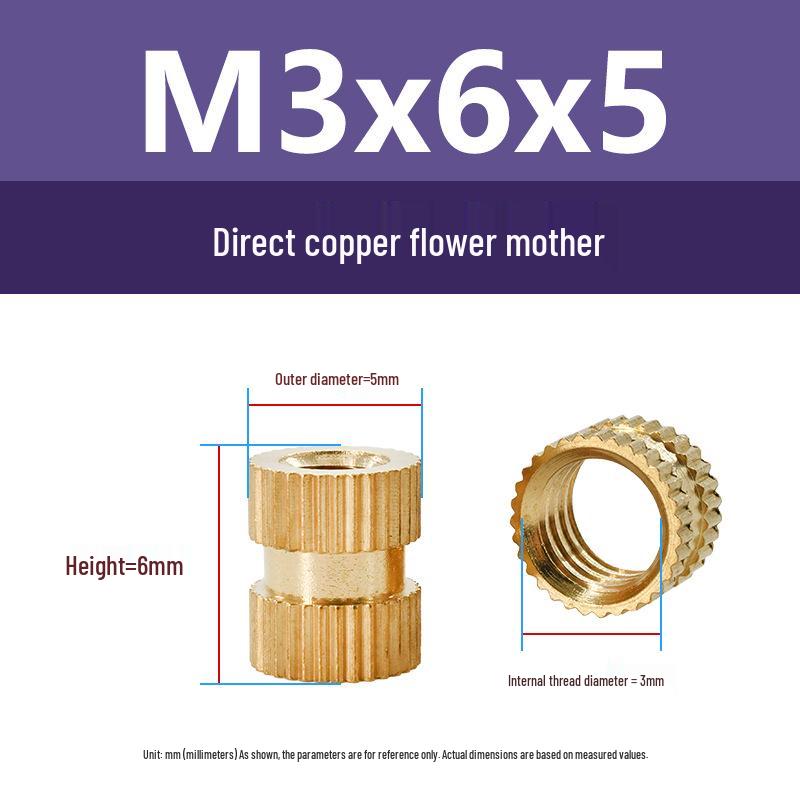 M1-M10 Knurled Brass Heat Insert Nut for Injection Molding