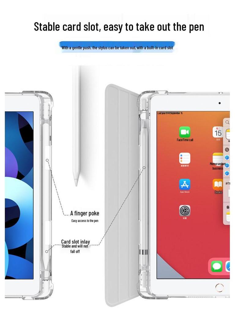 Acrylic Protective Case for Apple iPad 10.2/10.9/11 with Left Pen Slot and TPU Soft Edge