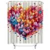 Dynamic Heart Wave Waterproof Shower Curtain, Artistic Design for Bathroom Decor, Brings Lively and Joyful Vibes