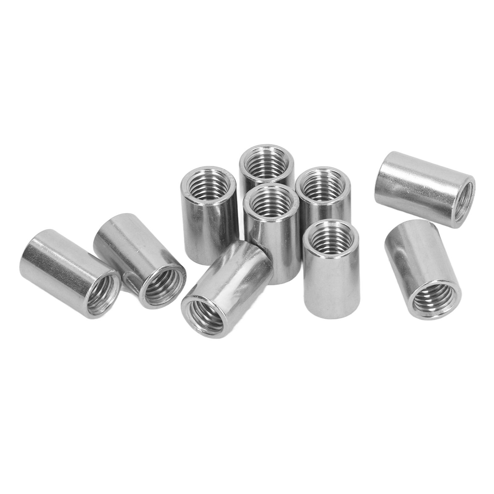 

10 шт. Соединительная гайка Соединитель круглого стержня Внутренняя резьба Нержавеющая сталь 304 M12x1.75 16 L25мм