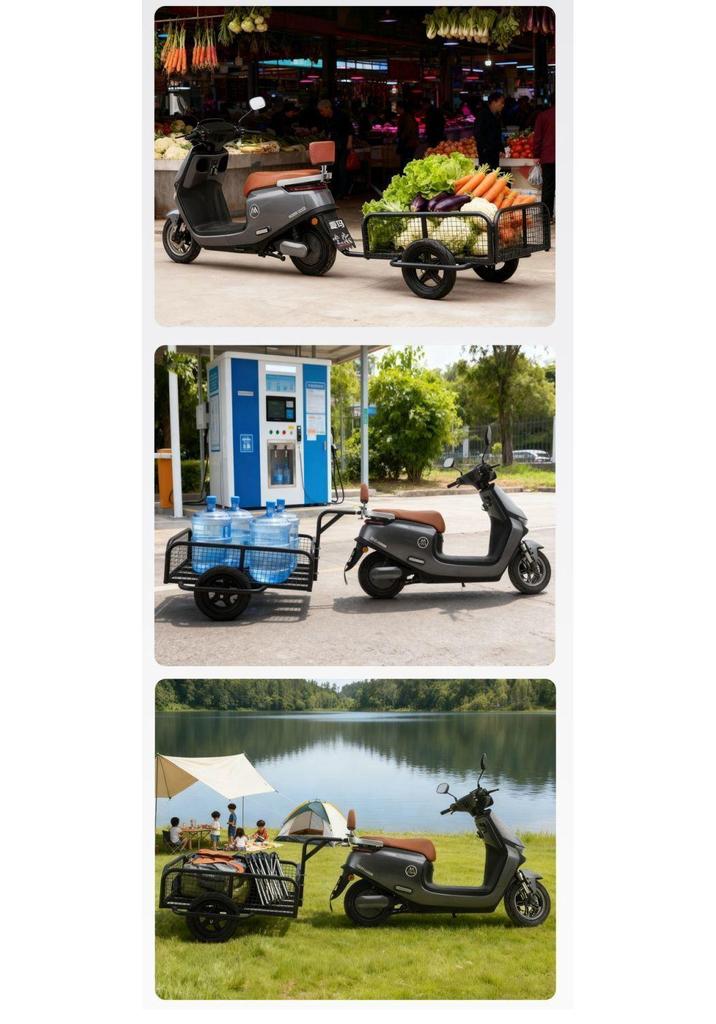 Portable Electric Towable Camping Cart - Hand-Pushed Picnic and Small Trailer