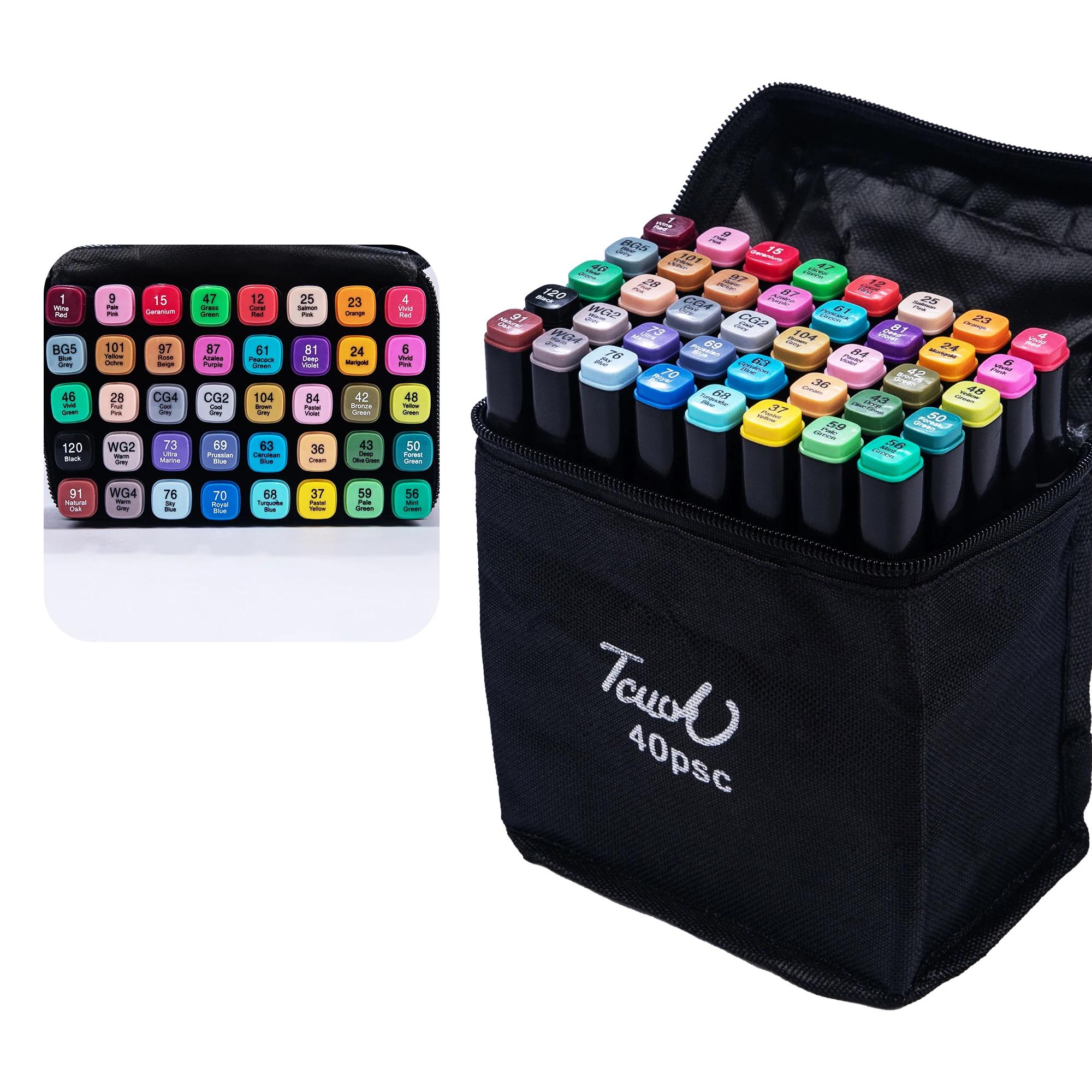 

Набір двосторонніх маркерів для малювання 24-80 кольорів, м яка кисть, дудл, комікс, ескіз, малювання