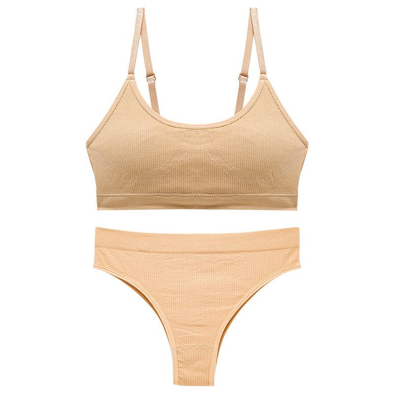Drahtloses Push-up-Camisole-BH-Set für Damen: Nahtlose, gepolsterte, bequeme Nachtwäsche zum Schlafen, Schöner Rücken, Große Größen, Teenager