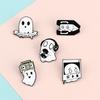 3-5pcs/set Funny Animal Cats Goose Brooch  Punk Ghost Moon Phase Cat Lapel Pins Cute Sushi Kitten Enamel Badge Bag Jewelry Gifts