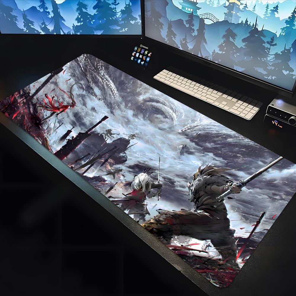 N-Naraka B-Bladepoint Mouse animation Pad large keyboard mouse desk pad non-slip rubber gaming mouse pad laptop carpet 600x300