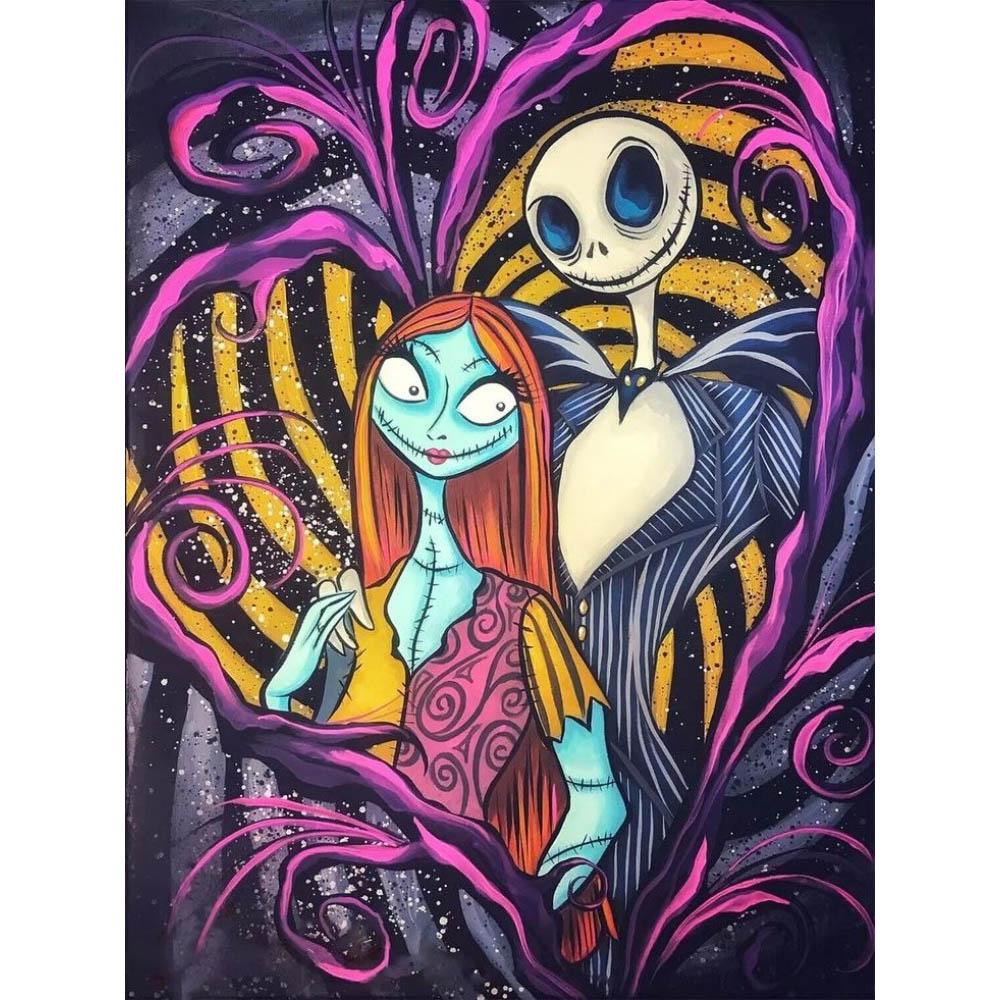 Skull Jack Sally Couple Diamond Painting New Full Diamond Nightmare Before Christmas Themed Handmade DIY Diamond Embroidery Material Pack