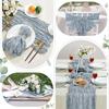 Dusty Blue Gauze Boho Table Runner Rustic Semi Sheer Fabric Cheese Cloth Table Runner Birthday Party Wedding Bridal Shower Decor
