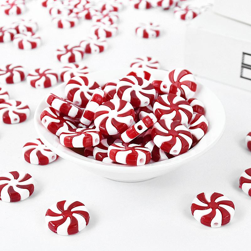 10 Stück Rot Weiß Zuckerstange Weihnachten Acryl Ornament DIY Weihnachtsbaum Hängeanhänger 2024 Weihnachtsdekoration für Zuhause Neujahrsgeschenke