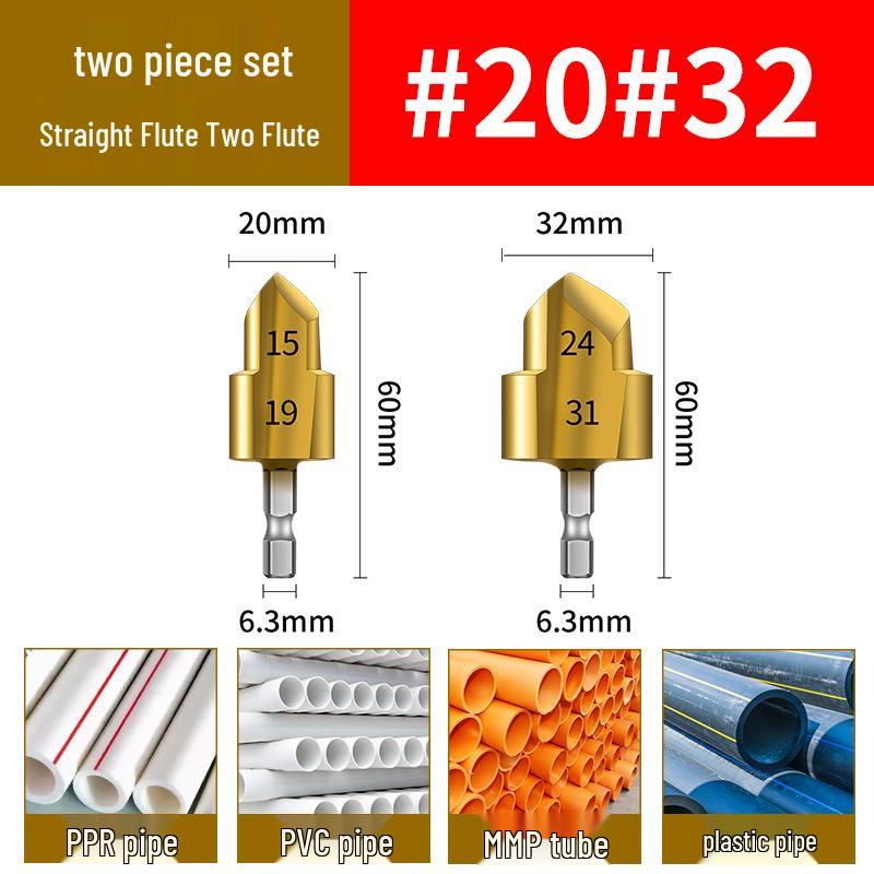 PPR T-Drill Bit Set: 20/25/32mm Water Pipe Repair Reamer for Hole Opening