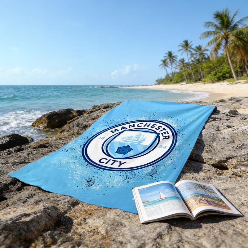 1 Stück Fußballmannschaft (80) Strandtuch, Strand- und Meeresufer-Schwimmbadausstattung, Modisches Muster, Rechteckig, Reiseutensilien