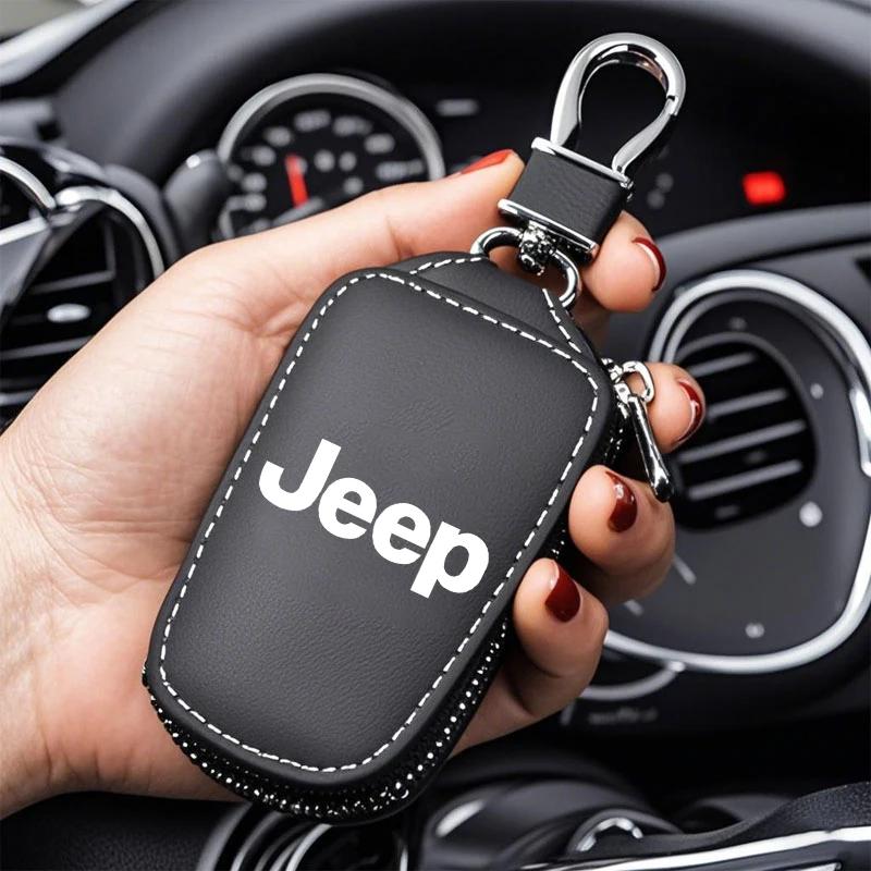 Shockproof Car Key Fob Case Cover Holder Storage Pouch for Jeep Compass Renegade Avenger Patriot Cherokee Liberty