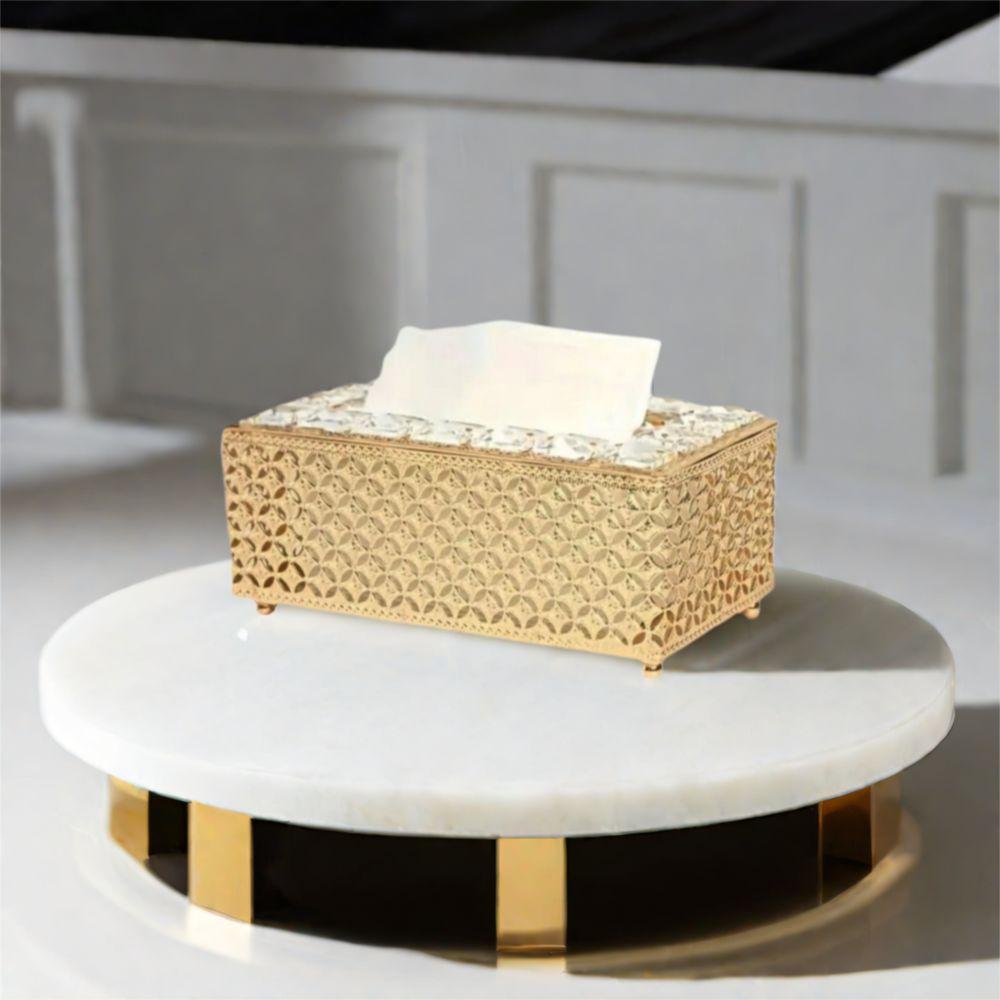 Hollow-out Table Tissue Box Light Luxury Paper Storage Box Decorative Napkin Box  Gift