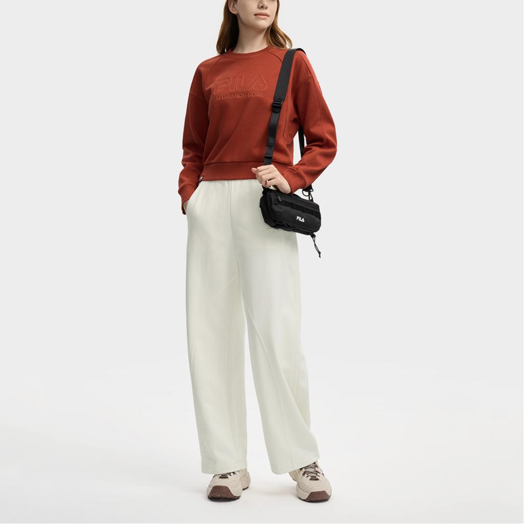 Fila Original Casual Classic Versatile Soft Comfortable Loose Pullover Sweatshirt Women Sweatshirt Water-Red F11W549207FRD
