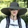 Wide Brim Women Beach Hat Polyester Hat for Men Summer Foldable Men's Bucket Hat  Fishing
