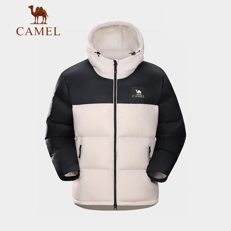 Camel Men's Water-Repellent Duck Down Hooded Jacket